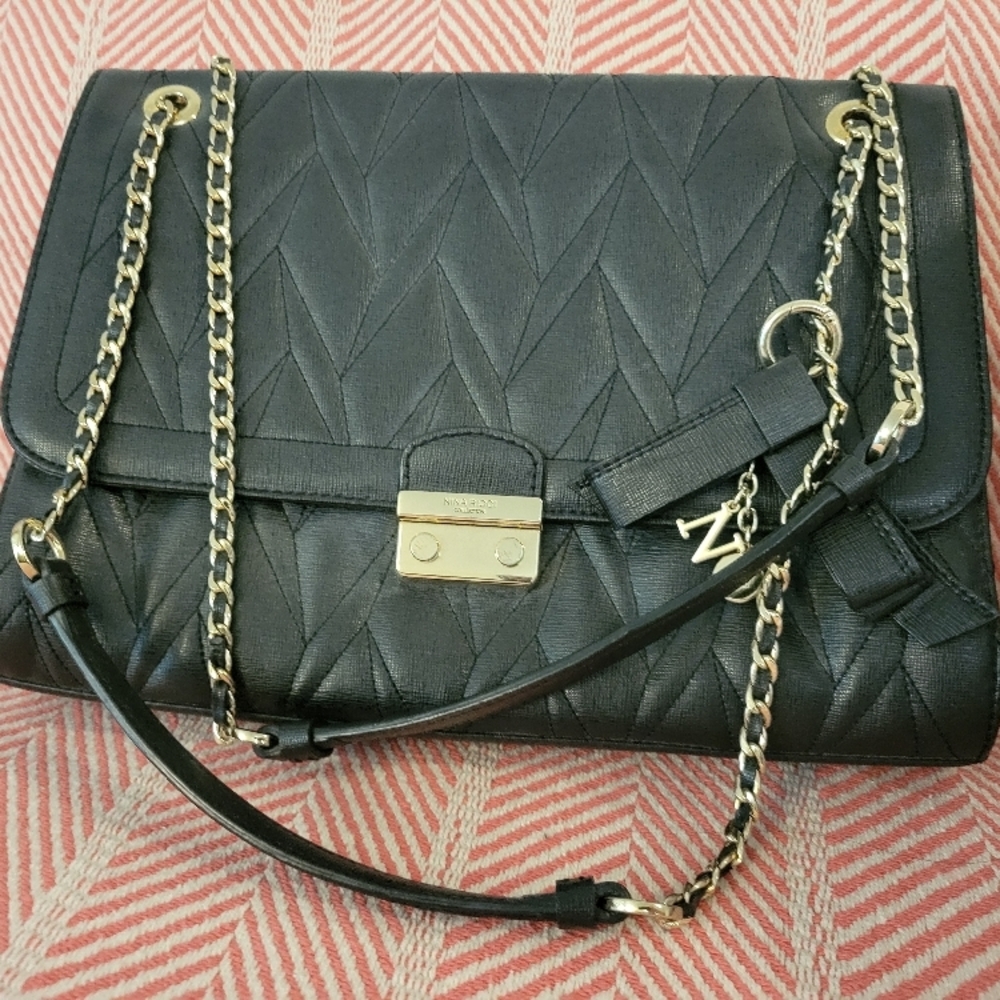 Black Quilted Chain Shoulder Bag